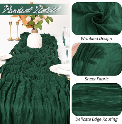 30 Pack Emerald Green Cheesecloth Table Runner 17 x 108 inch Cheese Cloth Table - Image 3