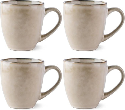 GBHOME Ceramic Coffee Mugs Set of 4, 12oz Stoneware Coffee Mugs Set by GBhome