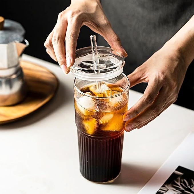 JunVpic Glass Coffee Tumbler, 20 oz Glass Cup - Image 4