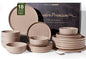 Stoneware Dinnerware Set for 6, Plates and Bowls, Chip & Scratch Resistant by FamiwarePremium