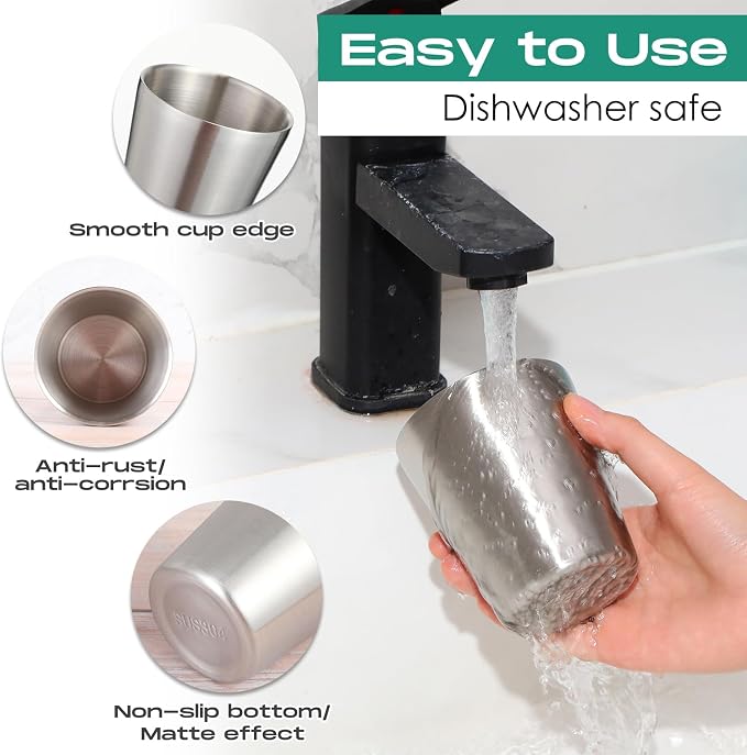 Mimorou 8 Pack Stainless Steel Insulated Cup 8.8 oz Metal Tumbler Double Wall - Image 4