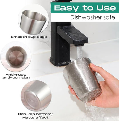 Mimorou 8 Pack Stainless Steel Insulated Cup 8.8 oz Metal Tumbler Double Wall - Image 4