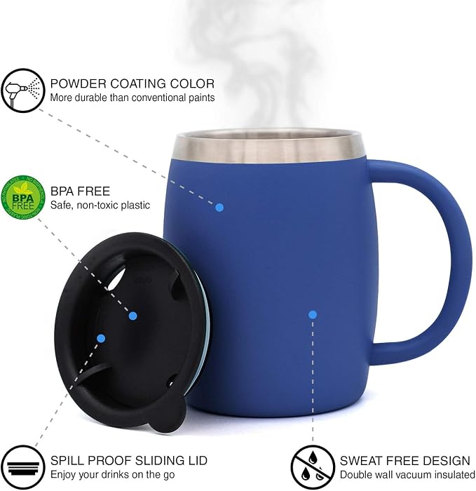 CHILLOUT LIFE Stainless Steel Insulated Coffee Mugs Set of 2 – Double Wall - Image 3