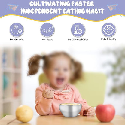TeamFar Stainless Steel Bowls for Kids, 12oz Baby Toddler Bowls Set of 3 | - Image 5