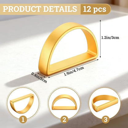 Suream Stainless Steel Napkin Rings, Modern Serviette Buckles - Image 2