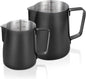 2 Pack Matte Black Milk Frothing Pitcher, 12oz/350ml & 20oz/600ml Espresso by Unknown
