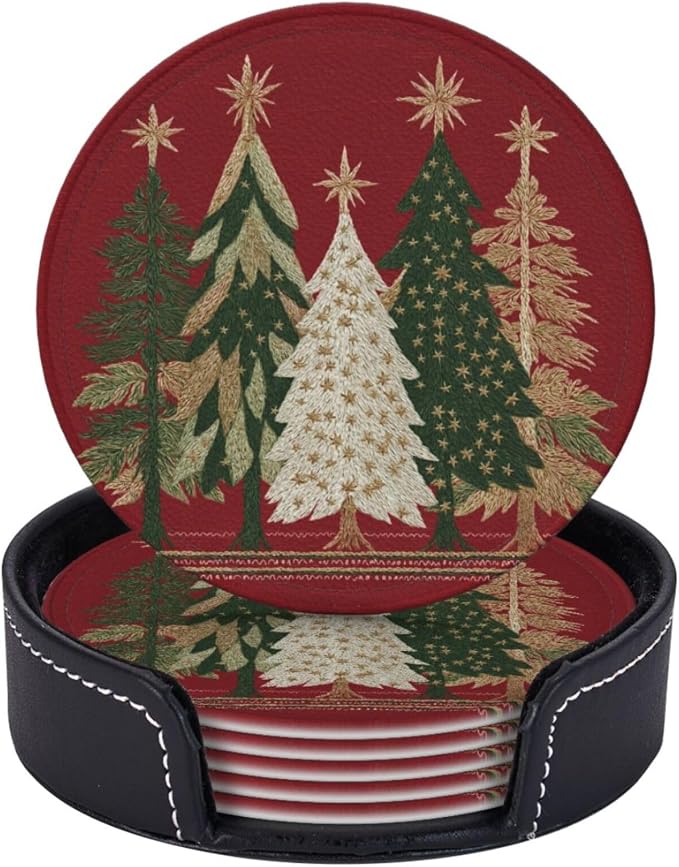 Vintage Christmas Tree Coasters by KiuLoam