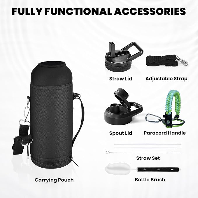 RAYMYLO Insulated Water Bottle 40 oz, Triple Wall Vacuum Stainless Steel | - Image 7