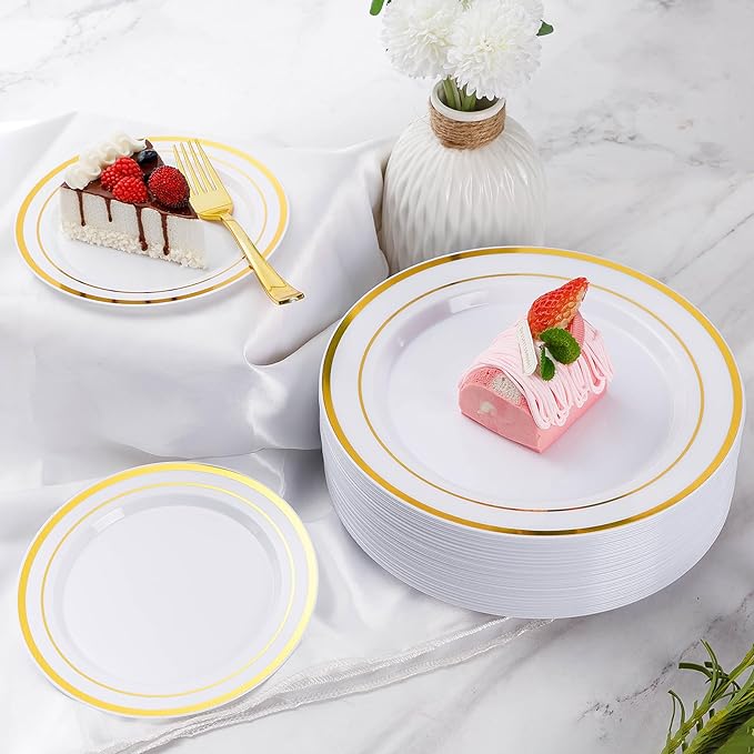 300 Pieces Gold Disposable Dinnerware Set - Image 6