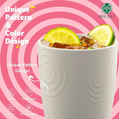 Homienly Wheat Straw Cups 8 PCS Plastic Cups Unbreakable Drinking Cup Reusable - Image 4