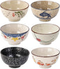 Japanese Rice Bowls Set of 6, 4.5 Inch 10 Oz Porcelain Miso Soup Bowls | by CHILDIKE