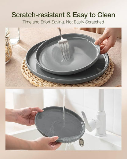 Famiware Milkyway 16-Piece Stoneware Plates and Bowls, Dark Gray | Dinnerware - Image 8