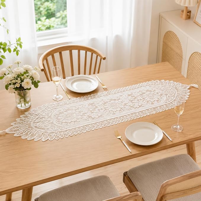 2 Pcs Doily Table Runner Crochet Table Runner - Image 5