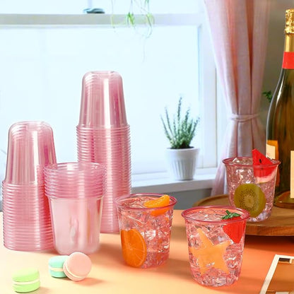 Ziliny 200 Pcs Disposable Stemless Glasses 12oz Crystal Plastic Wine Glasses - Image 2