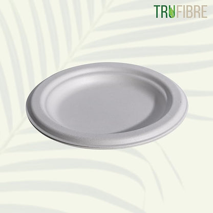 6" Paper Plates, Compostable Bagasse Food Container, Disposable, Microwave Safe for Lunch, Dinner, Party, Supplies, Events, Bulk, 125 Pack