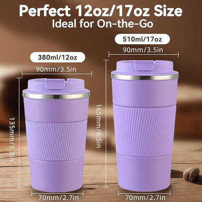 12OZ Travel Coffee Mug Insulated Coffee Cup - Image 2