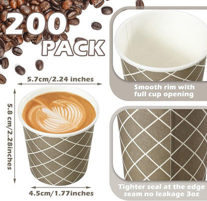 Rtteri 200 Pcs Count 3 oz Disposable Coffee Cups Disposable Espresso Cups Small - Image 3
