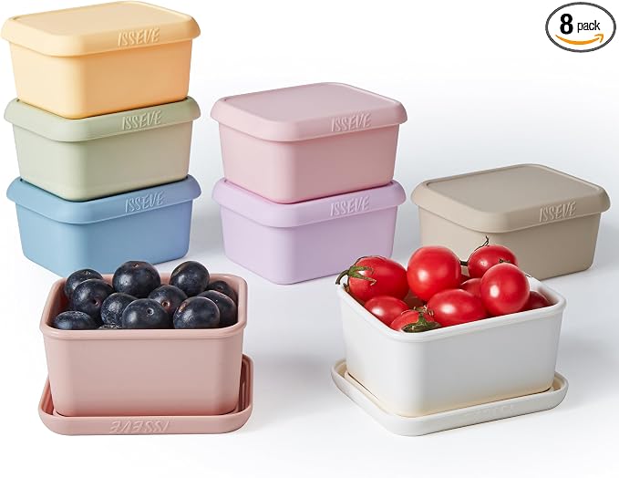 ISSEVE 8Pack 8oz Silicone Snack Containers by ISSEVE