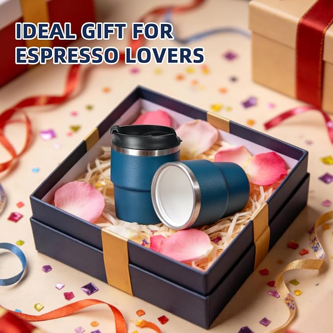 CHLJAR Espresso Cups, 6oz Insulated Espresso Cup Set of 8, Espresso Shot Cups - Image 6