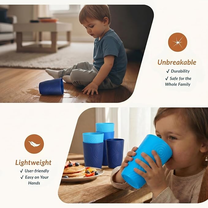 Homienly Wheat Straw Cups 16oz, Unbreakable Cups-6 PCS Freezer and Dishwasher - Image 5