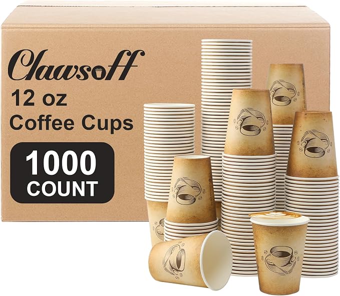 Clawsoff 1000 Pack 12 oz Coffee Cups Disposable Hot Paper Cups | Disposable by BuyNow