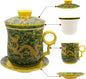 Porcelain Tea Cup with Infuser Lid and Saucer Sets by Unknown