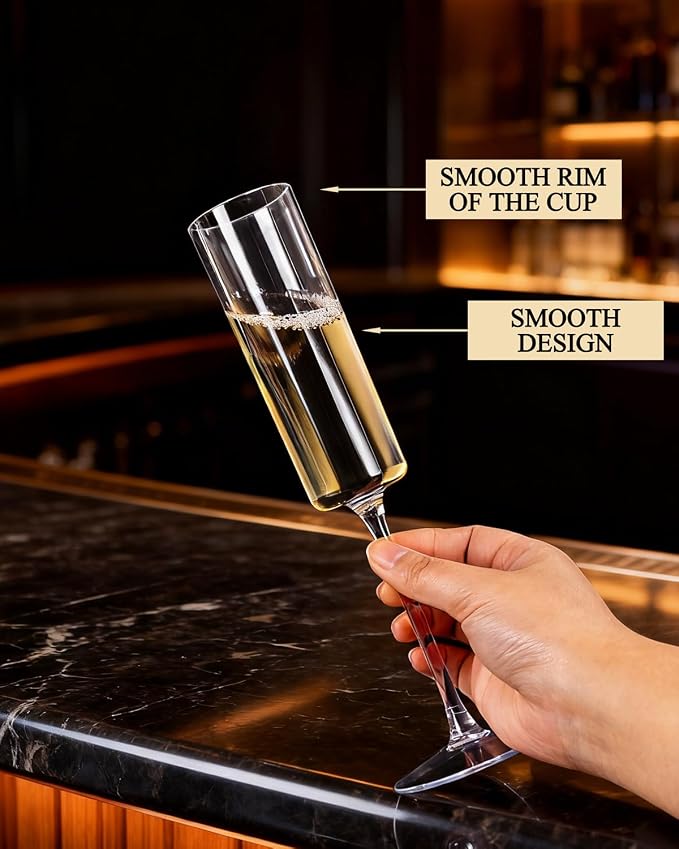 Ciaell 36 Pack Plastic Champagne Flutes - Image 8