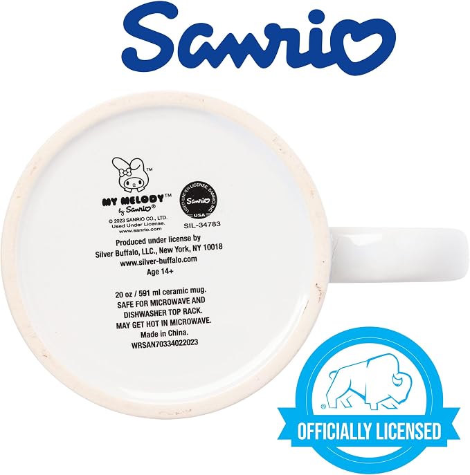 Silver Buffalo Sanrio Hello Kitty and My Melody Duo, Ceramic Mug, 20oz | Hello - Image 4