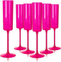 Ciaell 24 Pack Hot Pink Plastic Champagne Flutes by Ciaell