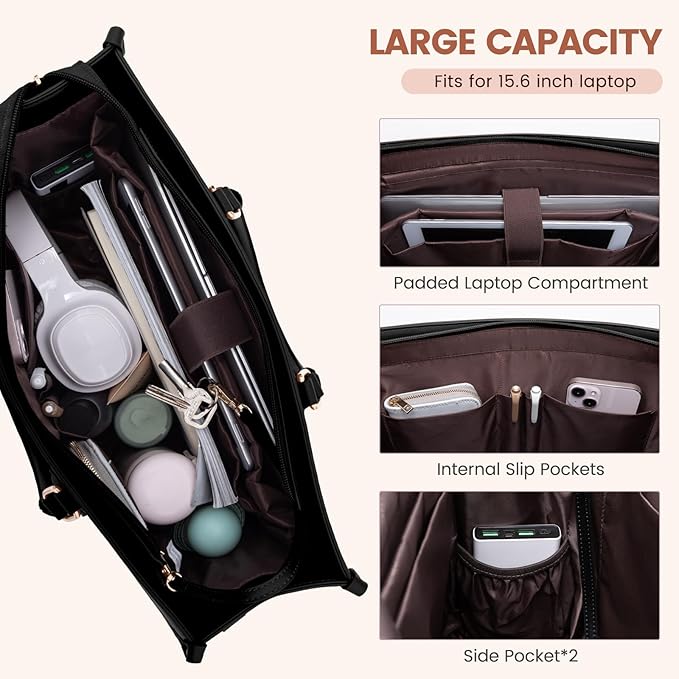 LOVEVOOK Laptop Bag for Women 17 lnch, Waterproof Laptops Tote Bags for Womens - Image 3