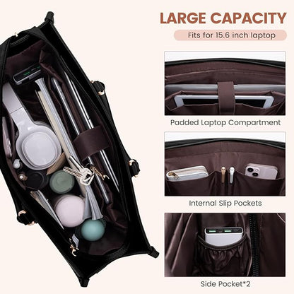 LOVEVOOK Laptop Bag for Women 17 lnch, Waterproof Laptops Tote Bags for Womens - Image 3