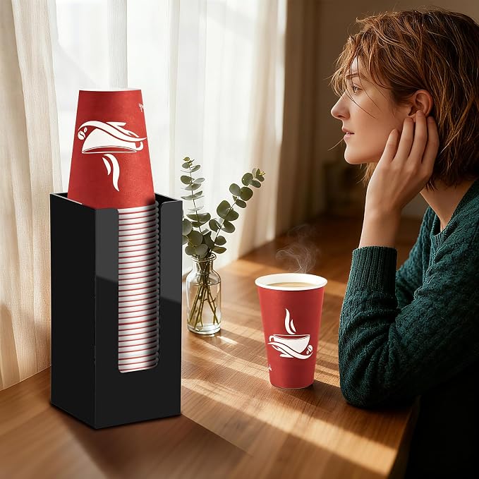Coffee Cup Dispenser, Cup and Lid Organizer fits 5 to 16 oz Disposable Cups | - Image 8