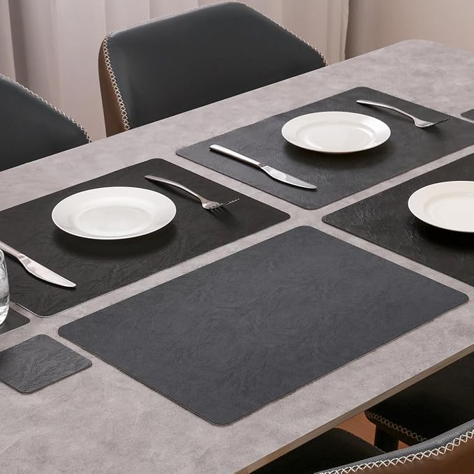 Vinyl Placemats Set of 6, Dual Sided Place Mats - Image 3