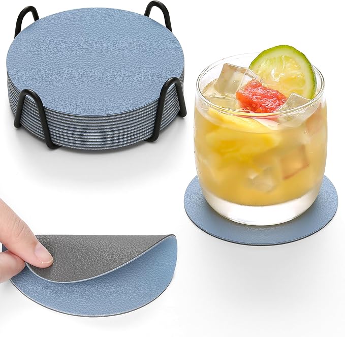 Faux Leather Drink Coasters by Chitomars