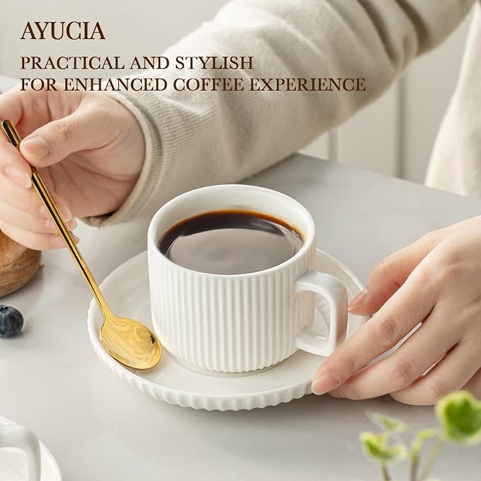 5 Ounce Espresso Cups Set of 4, Small Coffee Cups - Image 3
