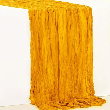 6 Pack Gold Cheesecloth Table Runner 35x120 Inch 10Ft Rustic Gauze Cheese Cloth - Image 7