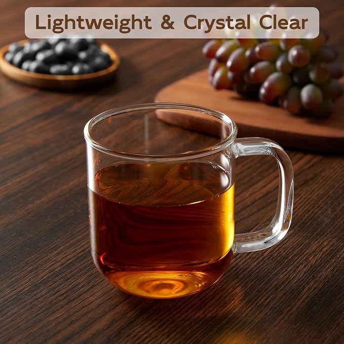 Glass Coffee Mugs, 14 oz iced coffee cups, Glass Mugs - Image 5