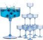 LIYH 20pcs Plastic Martini Glasses 10 Oz Blue Disposable Cocktail Coupe by LIYHLoveinyourheart