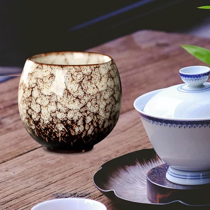 2X Ceramic Mug Tea Set Cups Chinese Cup Coffee Cup Handmade Handleless Ceramics - Image 7