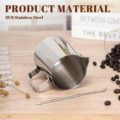 Amrules Milk Frothing Pitcher, 12oz Milk Frother Cup - Image 5