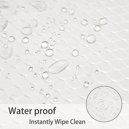 Place Mats Set of 8 – Rectangle Rectangular Waterproof Fabric Polyester Cloth Washable Wipeable Heat Resistant Placemats for Kitchen Dining Dinner Table Indoor 13 x 19 Inch Ivory