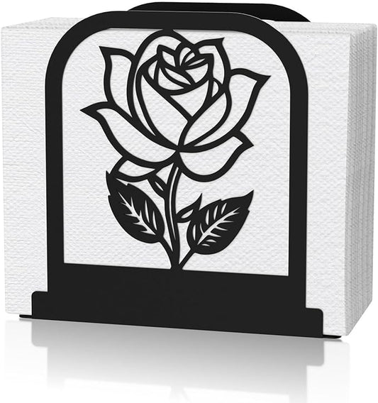 Unique Standing Napkin Holder,Gorgeous Rose Napkin Holders for Paper Napkins,Napkin Holder User-Friendly with Non-Slip Mat,Smooth Edge,Be Used for Dining Table,Shop,Countertop