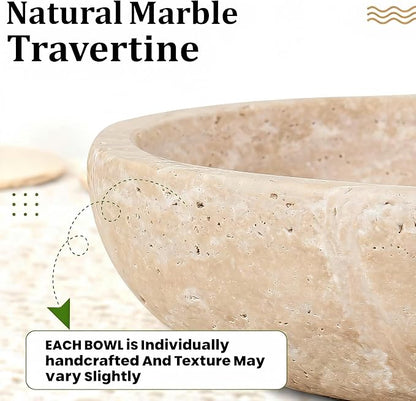 Travertine Marble Bowl & Decorative Bowl, 7.8" Modern Home Decor Key Bowl - Image 4