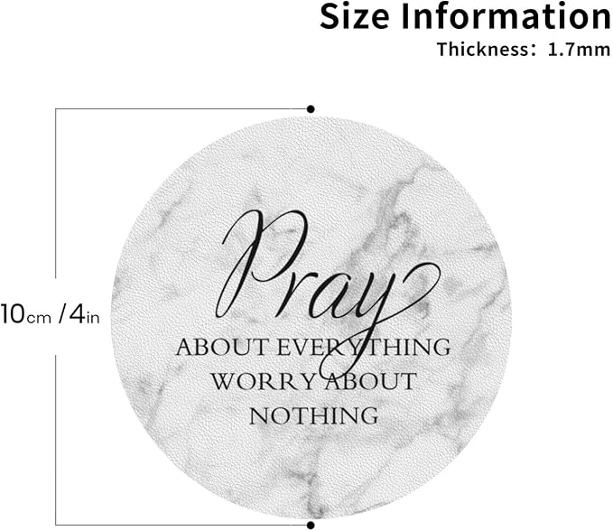 Marble Grey Christian Bible Verses Coasters Set of 6 Coasters - Image 3