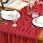 Artoid Mode Boho Cheesecloth Gauze Red Wedding Table Runner, 160 Inch Seasonal by ArtoidMode