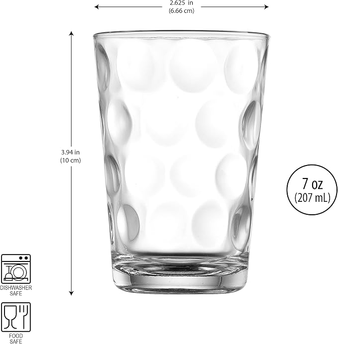 Home Essentials Juice Glasses Set Of 4 Water Tumbler Glasses Cups 7 oz Uses - Image 3