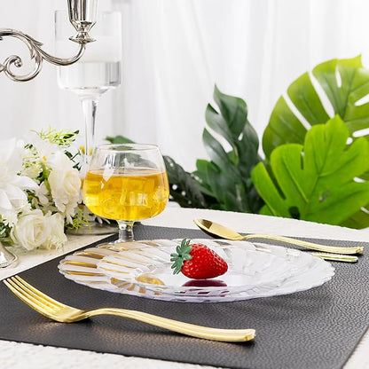 U-QE 60 Pieces Clear Plastic Plates - Image 5