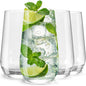 Wlasss Drinking Glasses Set of 4, 16.4 oz Clear Glass Tumbler, Water Glasses by WlasssLightweightGlasswareMakingLifeEasier