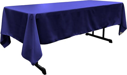 LA Linen Polyester Poplin Washable Rectangular Tablecloth, Stain and Wrinkle Resistant Table Cover 60x126, Fabric Table Cloth for Dinning, Kitchen, Party, Holiday 60 by 126-Inch, Royal Blue