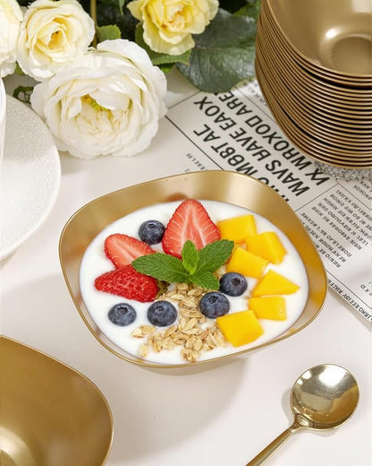 bUCLA 50Pack Gold Plastic Small Bowls - 8oz Disposable Ice - Image 7